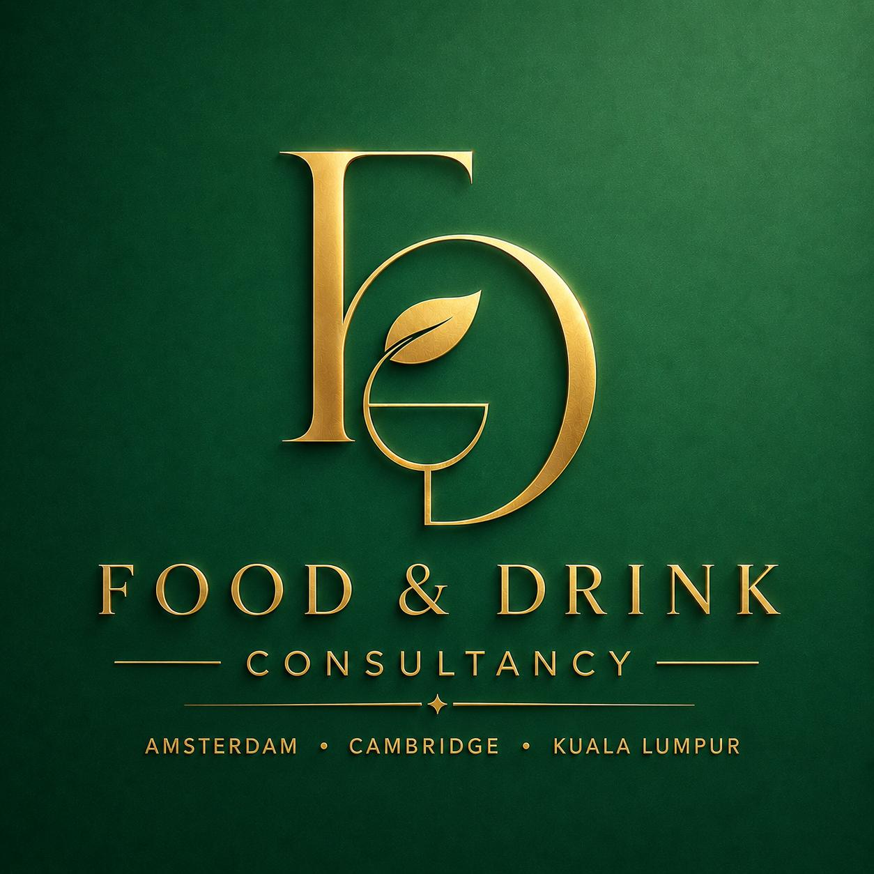 Food & Drink Consultancy green and gold logo concept